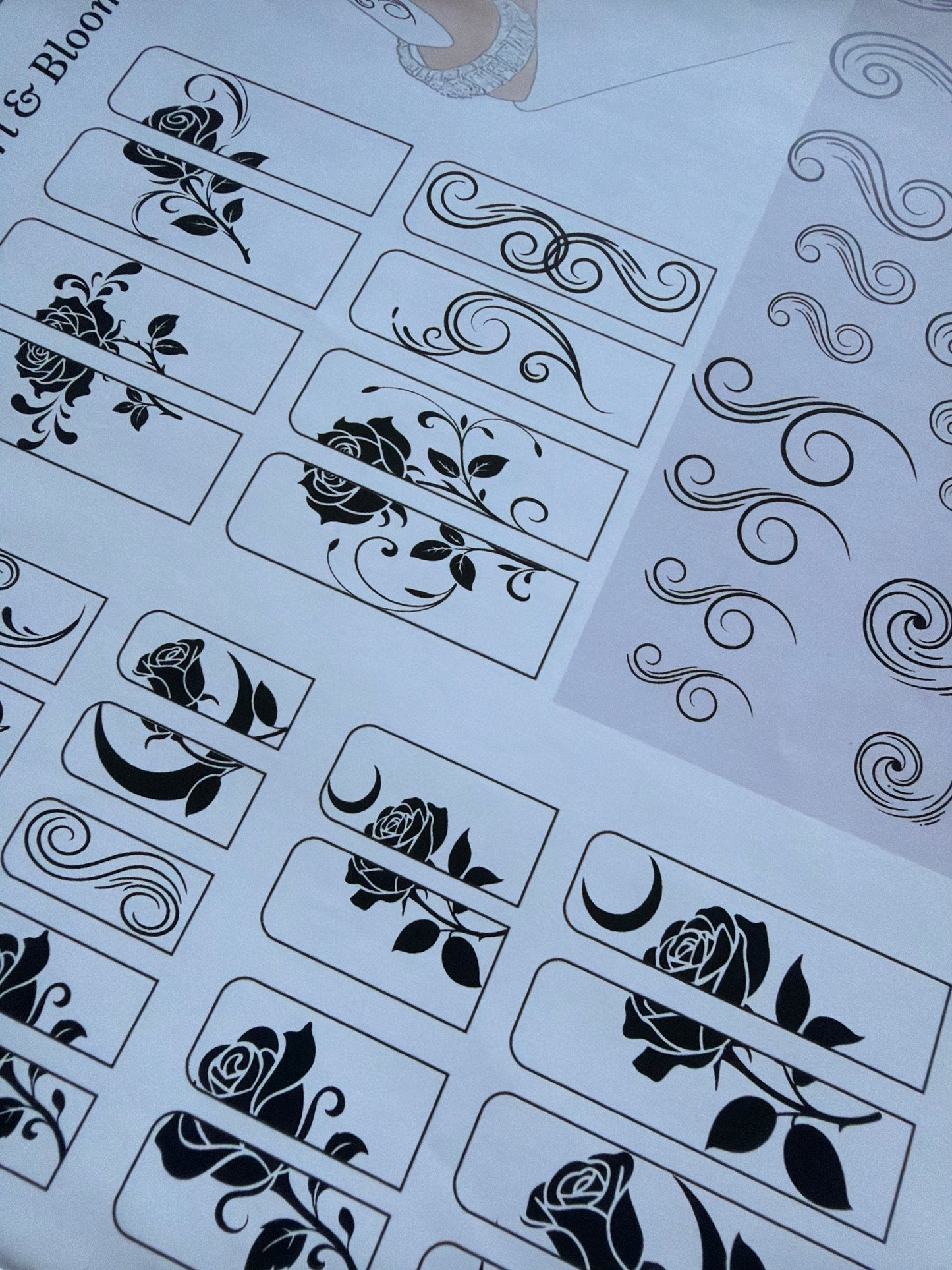 Decal Garden (floral and swirl designs)